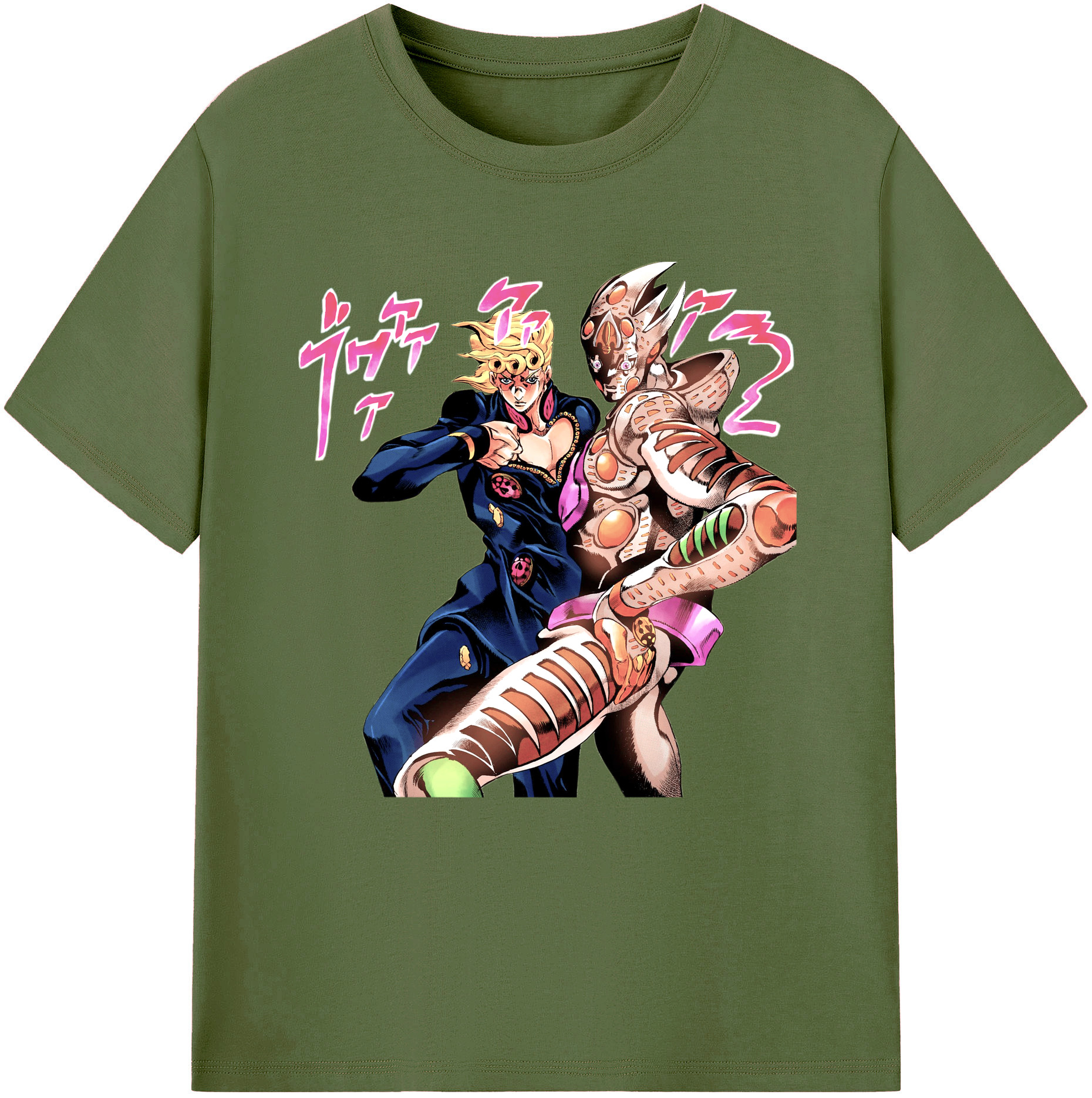 （画像用） ジョジョの奇妙な冒険 ジョルノ?ジョバァーナ JoJo's Bizarre Adventure Giorno Giovanna 綿100％半袖Tシャツ（フロントプリント）